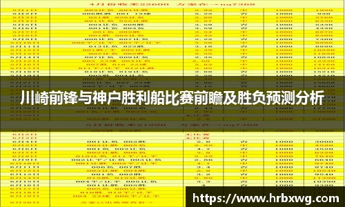 川崎前锋与神户胜利船比赛前瞻及胜负预测分析
